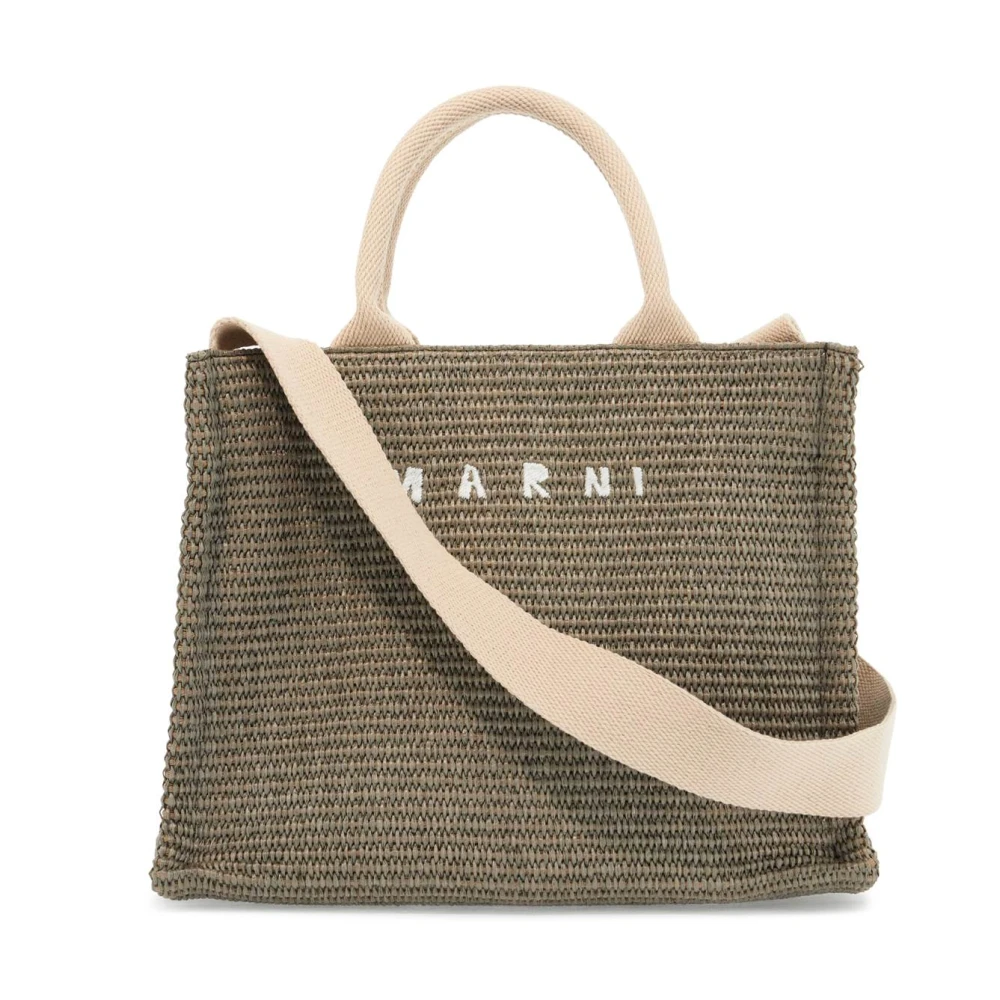 Raffia-effekt Liten Tote-veske