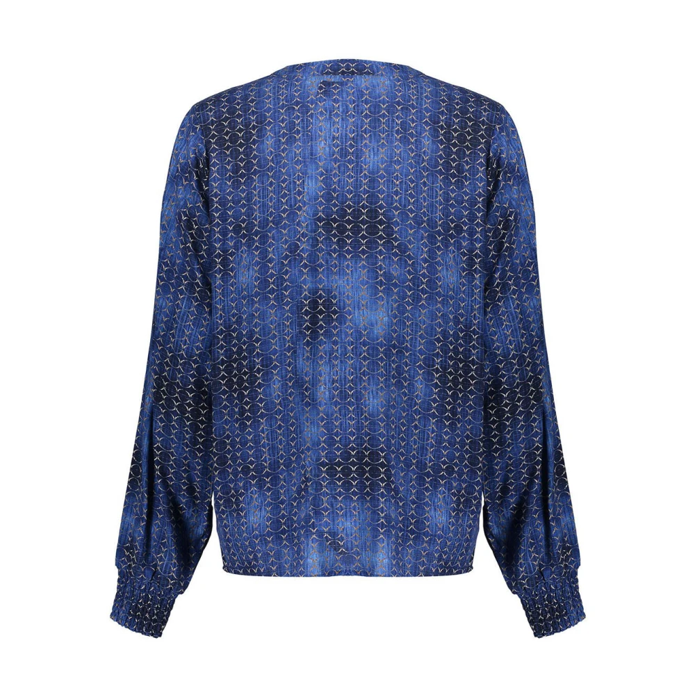 Geisha Lange Mouw Blouse Blue Dames