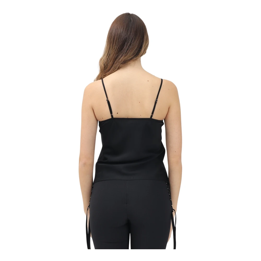 Armani Exchange Minimalistische Zwarte Top Elegante Casual Stijl Black Dames