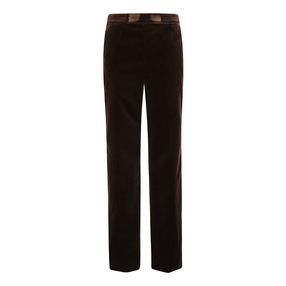 Polo Ralph Lauren Bruin Circuit Volledige Lengte Plat Voor Broek Brown Dames