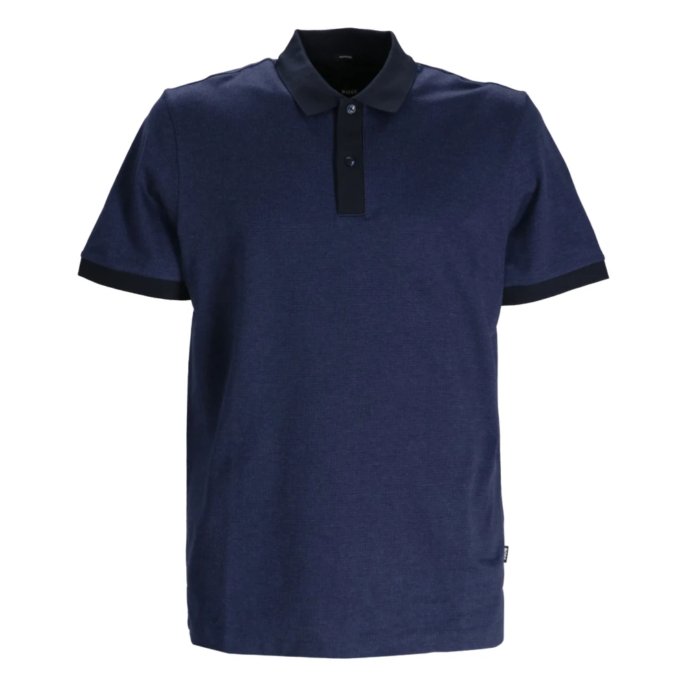 Hugo Boss Katoenen poloshirt met 2 knopen Blue Heren