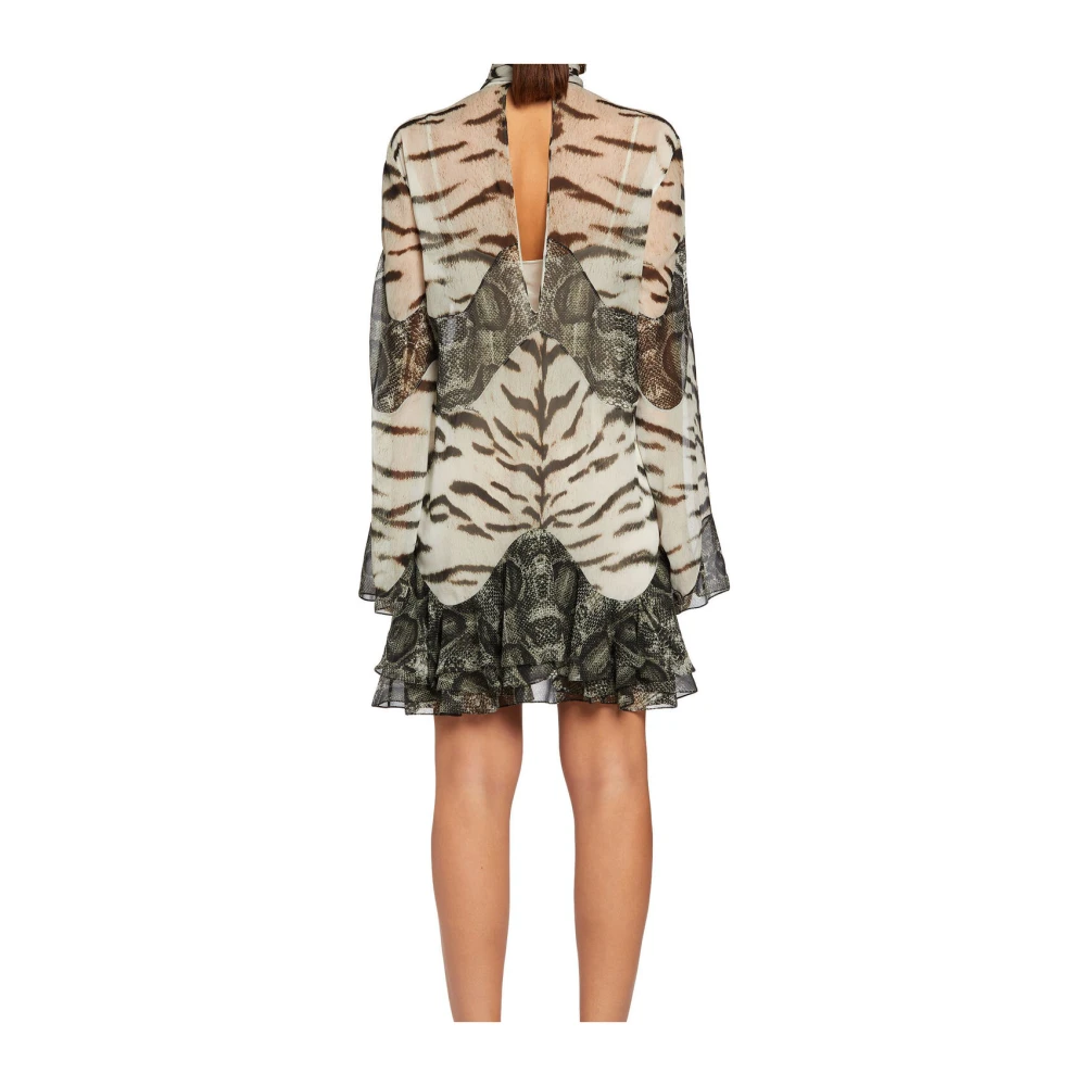 Roberto Cavalli Zijden mini-jurk met gemengde prints Multicolor Dames