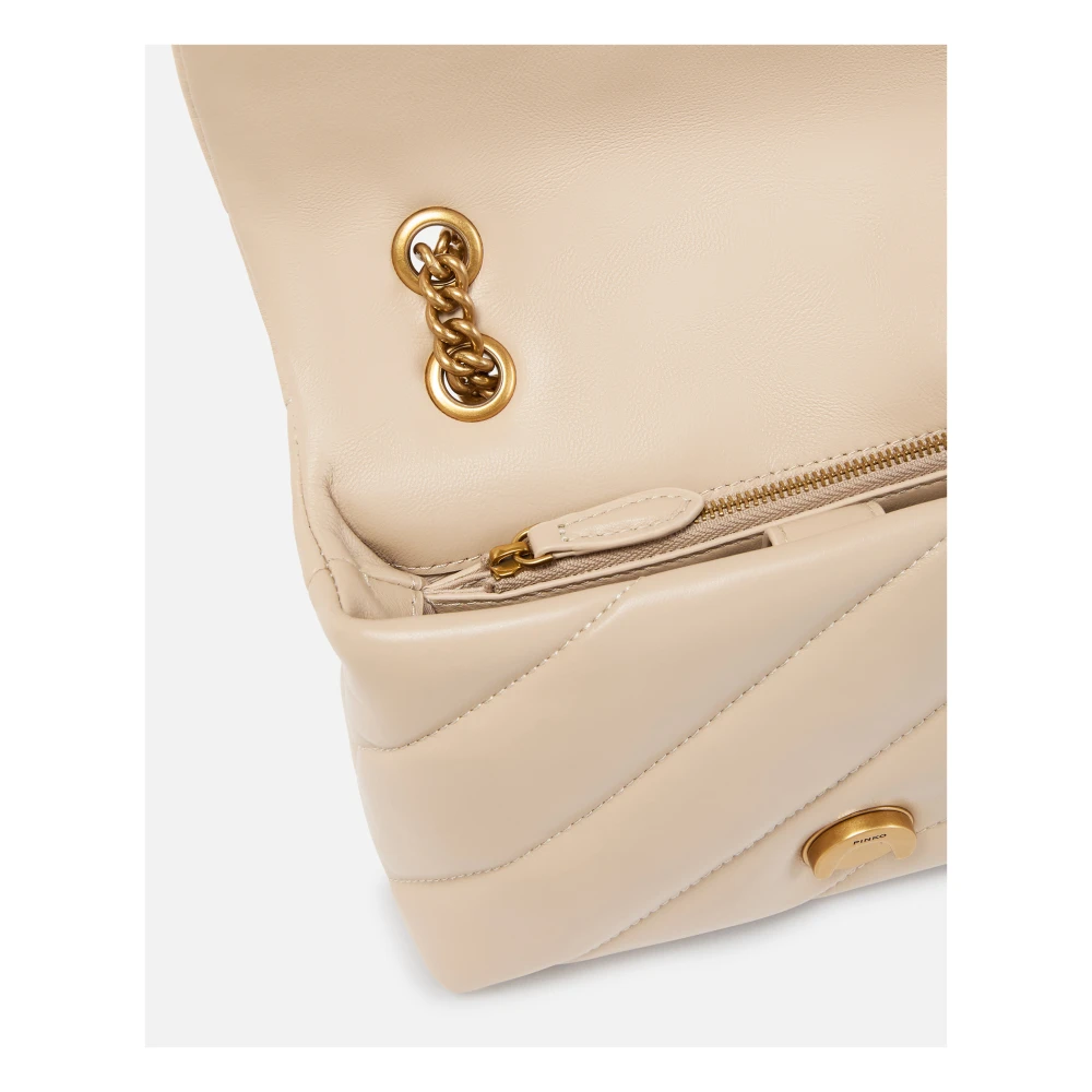 pinko Love Puff Mini Clutch in Sheeo Nappa Beige Dames