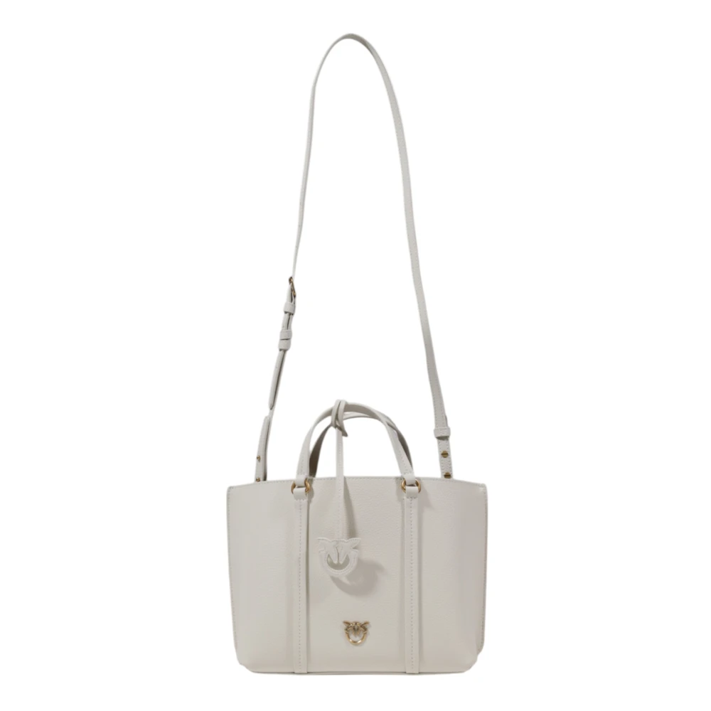 pinko Leren Dames Middelgrote Tas Collectie White Dames