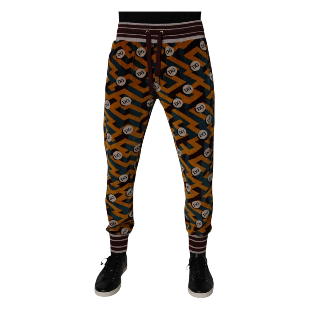 Dolce & Gabbana Men's Multicolor Sweatpants, S, Logo Monogram Jogger Joggers