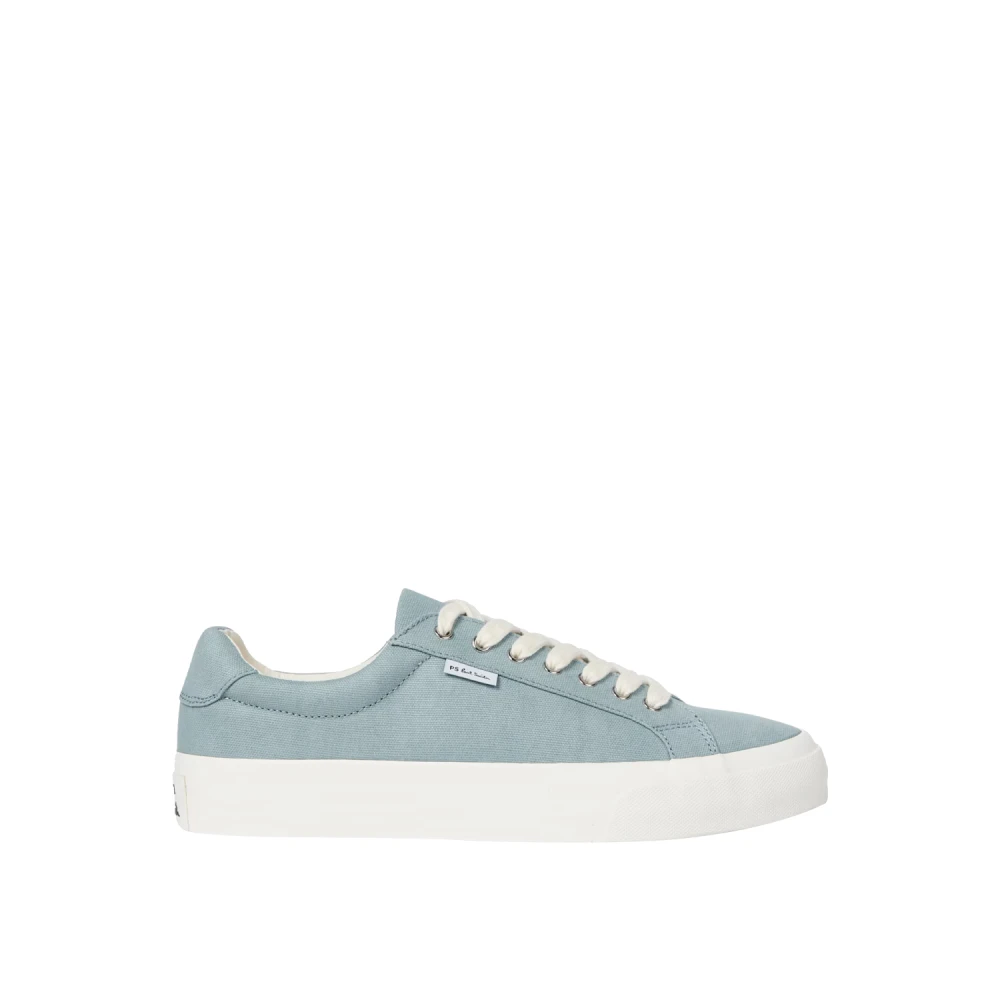 PS By Paul Smith Blauwe Canvas Lage Top Veterschoenen Heren Schoenen
