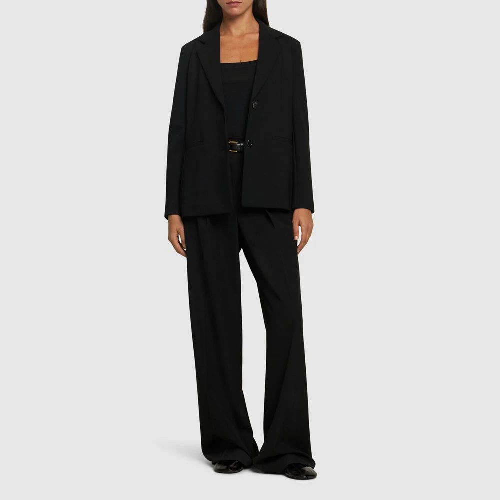Max Mara Jersey Blazer Zwart Single-Breasted Black Dames