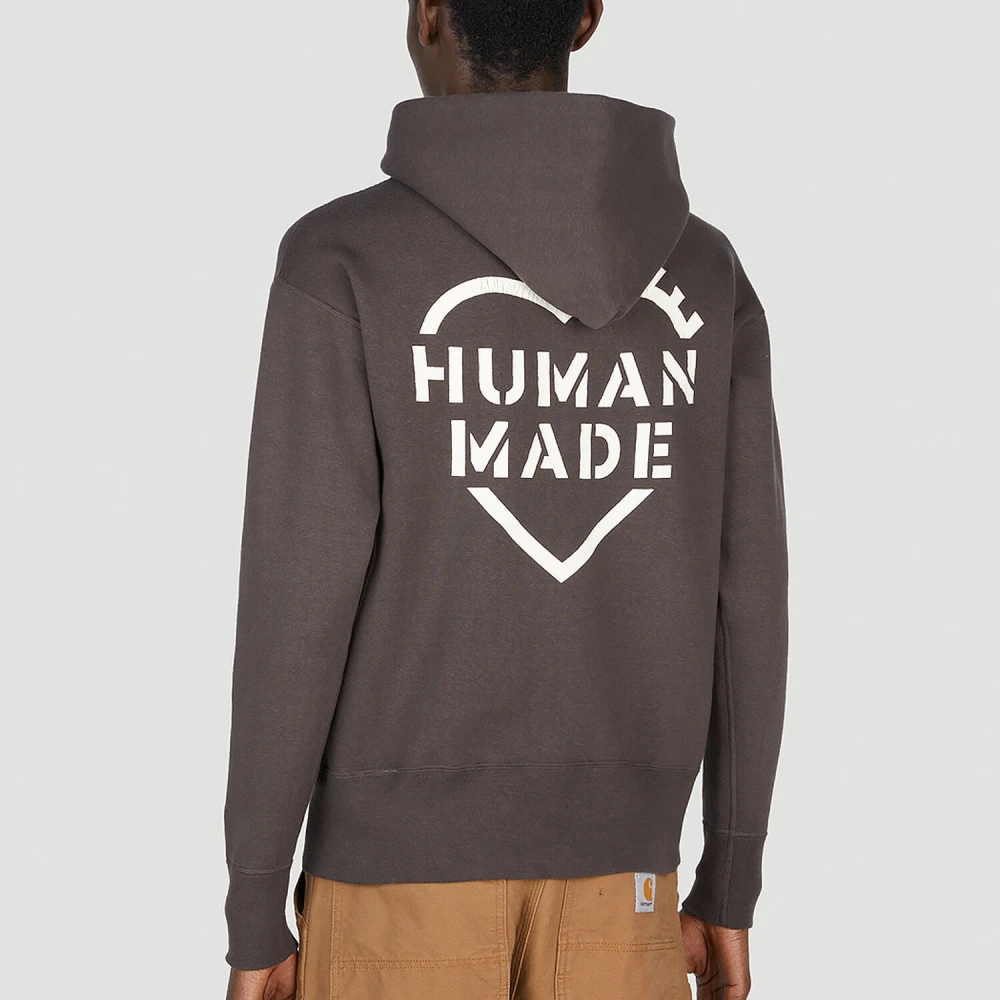 Human Made Tekst Print Hoodie Sweater Black Heren