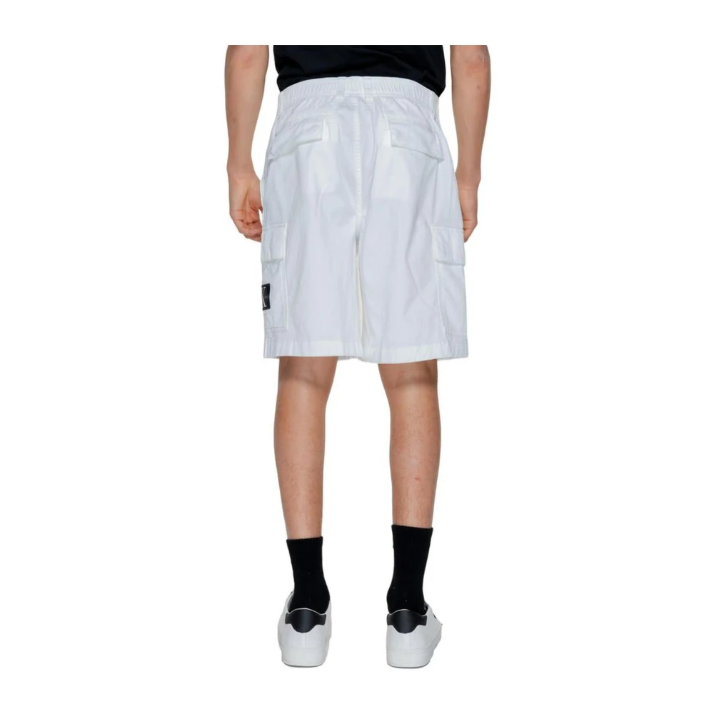 Calvin Klein Jeans Katoenen Bermuda Shorts met Stofmix White Heren