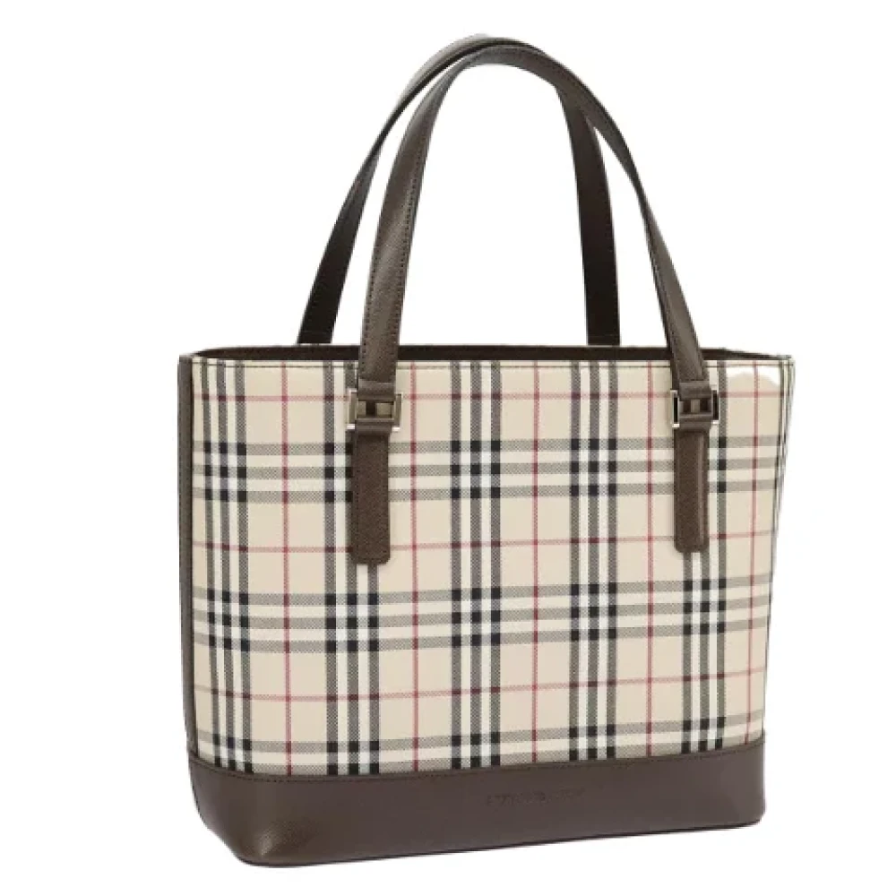Burberry Vintage Pre-owned Canvas handbags Beige Dames