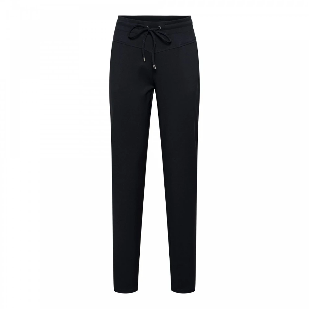 &Co Woman Marineblauwe Twill Broek met Stijlvolle Details Blue Dames