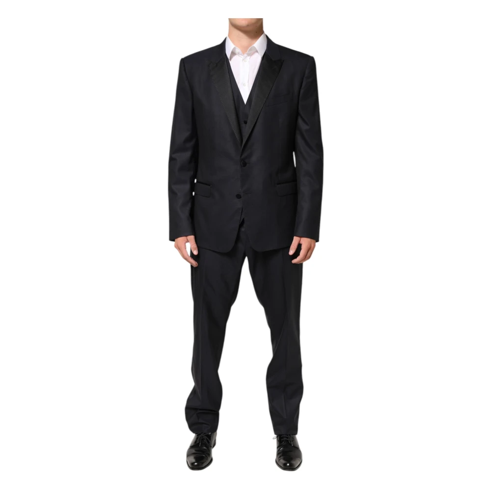 Dolce & Gabbana Men's Black Martini 2-Button 3-Piece Suit - Single Breasted Suits - 3XL - Suits