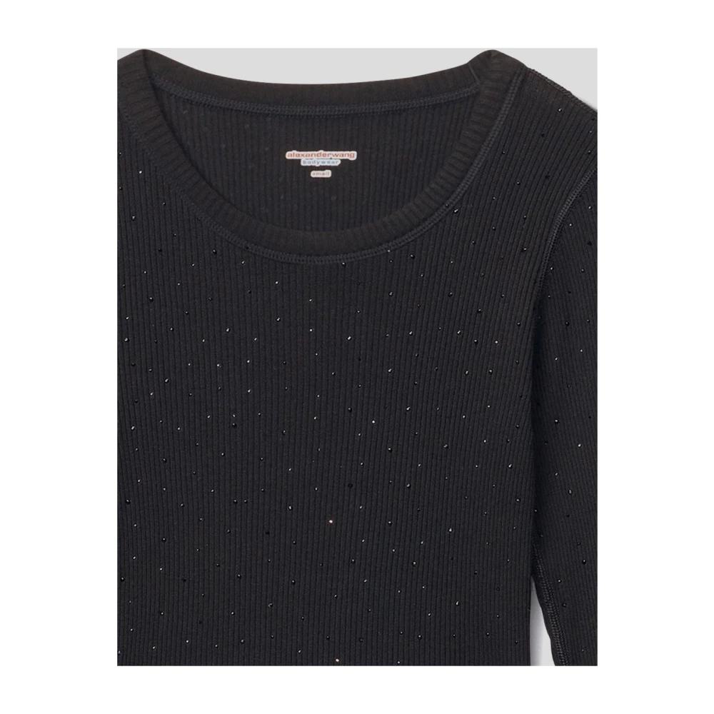 alexander wang Katoenen Crewneck Tee Black Dames