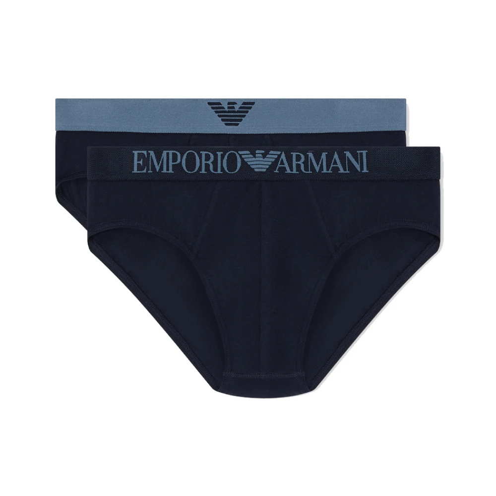 Emporio Armani Mannelijk Blauw Ondergoed Heren, S, Katoen, Endurance Logo Briefs