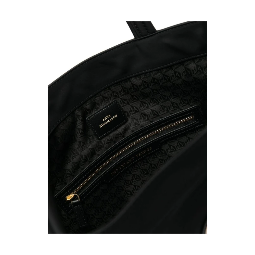 Anya Hindmarch Zwarte Econyl Tote Tas met Eyes Patch Black Dames