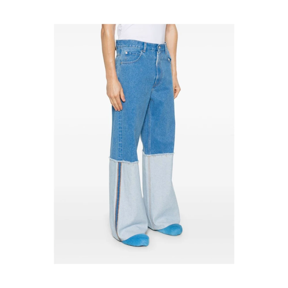 Marni Blauwe Denim Wide Leg Jeans Blue Heren