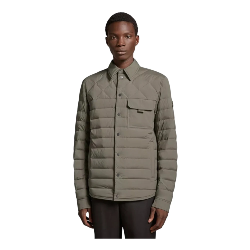 Moncler Groene Dons Shacket Jas Green Heren