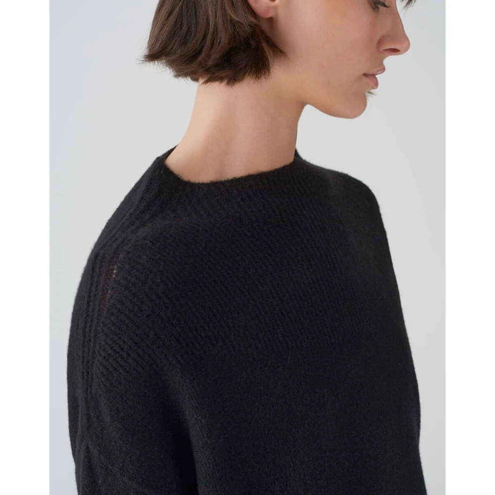 Opus Stijlvolle Pullover met Pasika Detail Black Dames