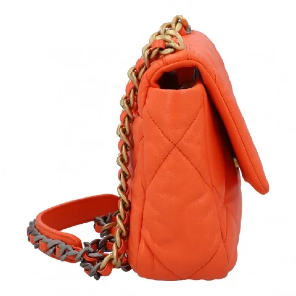 Chanel Vintage Pre-owned Leather crossbody-bags Orange Dames