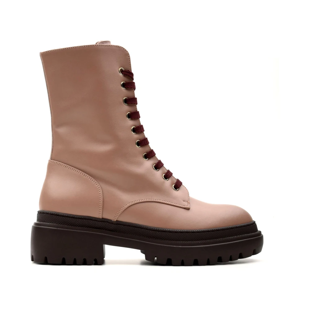 L'autre Chose Pink Lace-Up Boots, Female, 7 Uk, Ancient Anfibio Boots