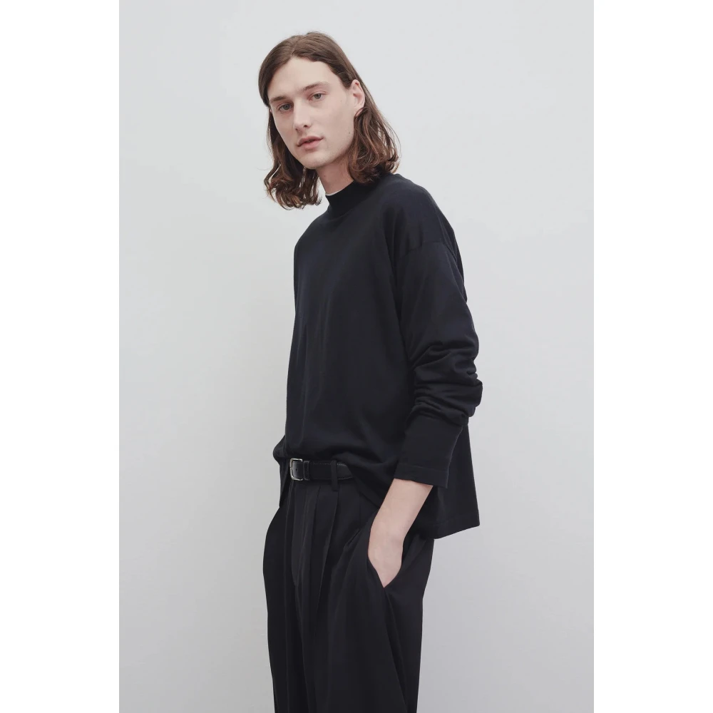 The Row Lange Mouw Mock Neck Coltrui Black Heren