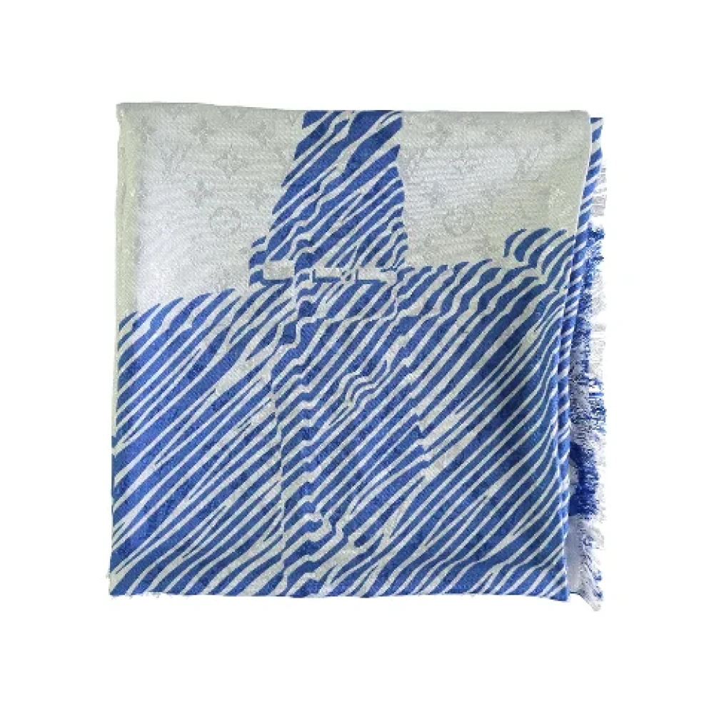 Louis Vuitton Vintage Pre-owned Silk scarves Blue Dames