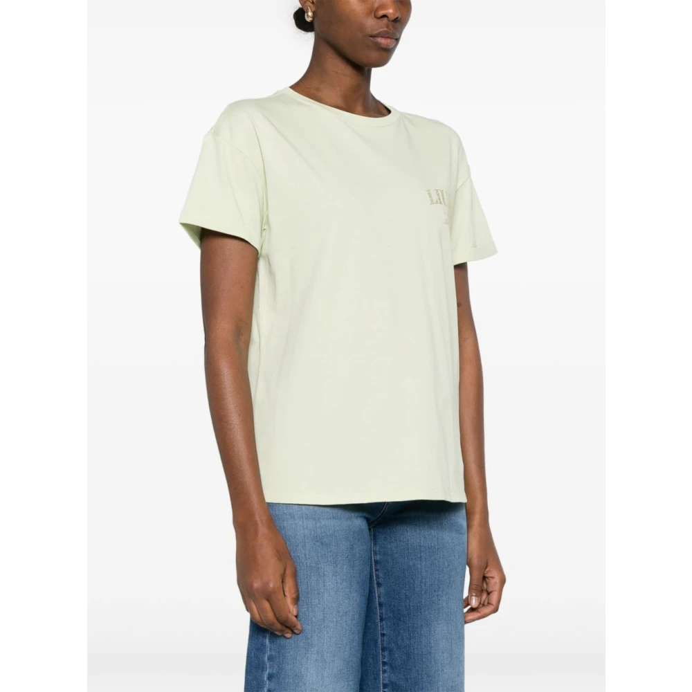Liu Jo Groene Crew Neck T-shirts en Polos Green Dames