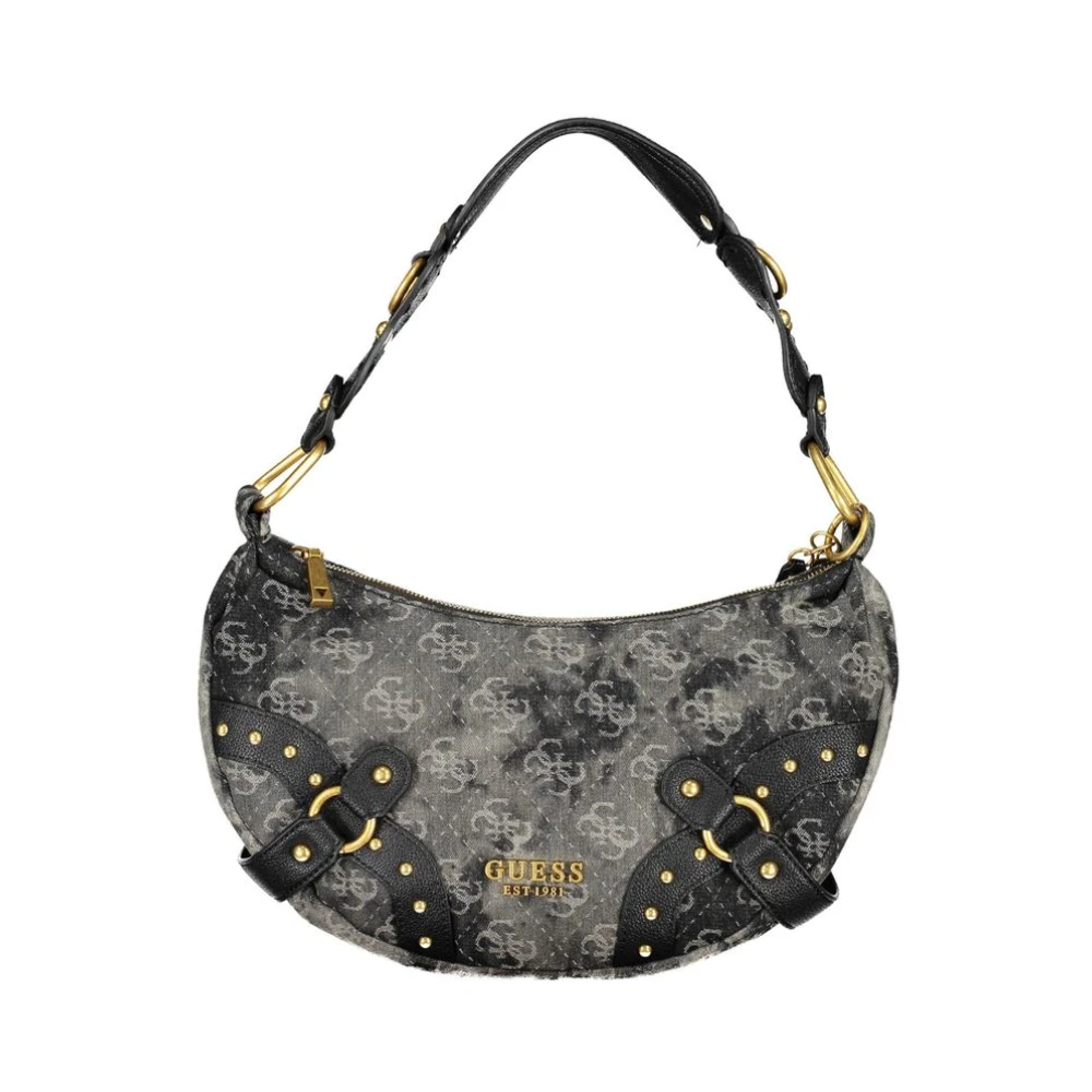 Guess Grijze en zwarte schoudertas met contrasterende details Black Dames