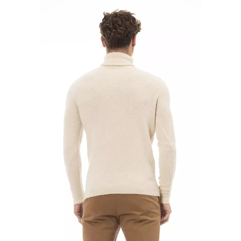 Alpha Studio Beige Coltrui met Fijne Ribbels Beige Heren