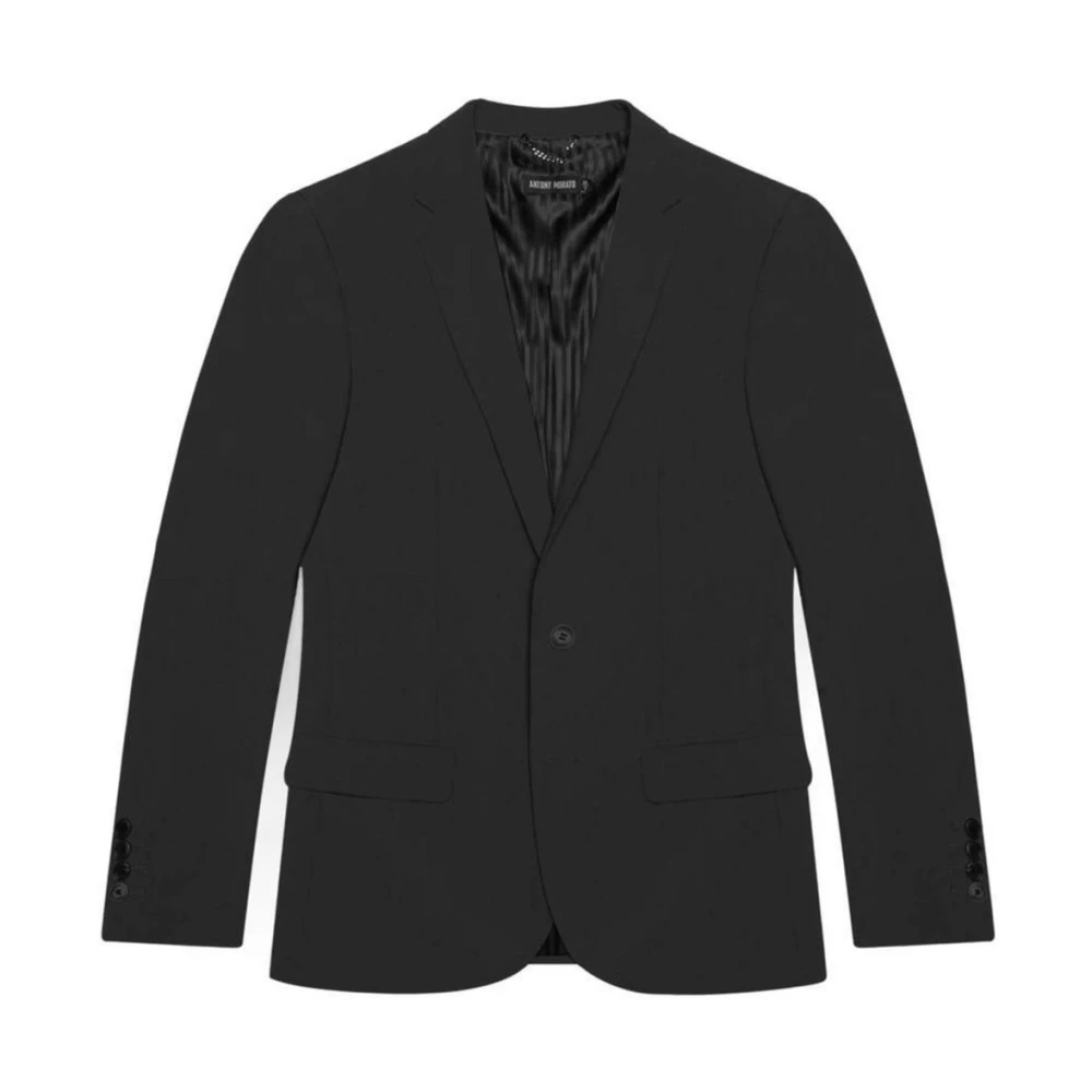Antony Morato Men's Black Tailored Fit Solid Blazer