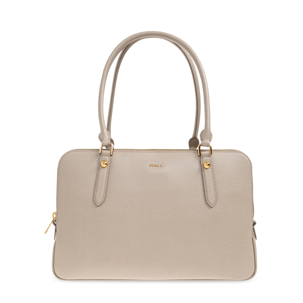 Furla Vrouw Beige Tassen Dames, One Size, Leer, Giulia Large Bag