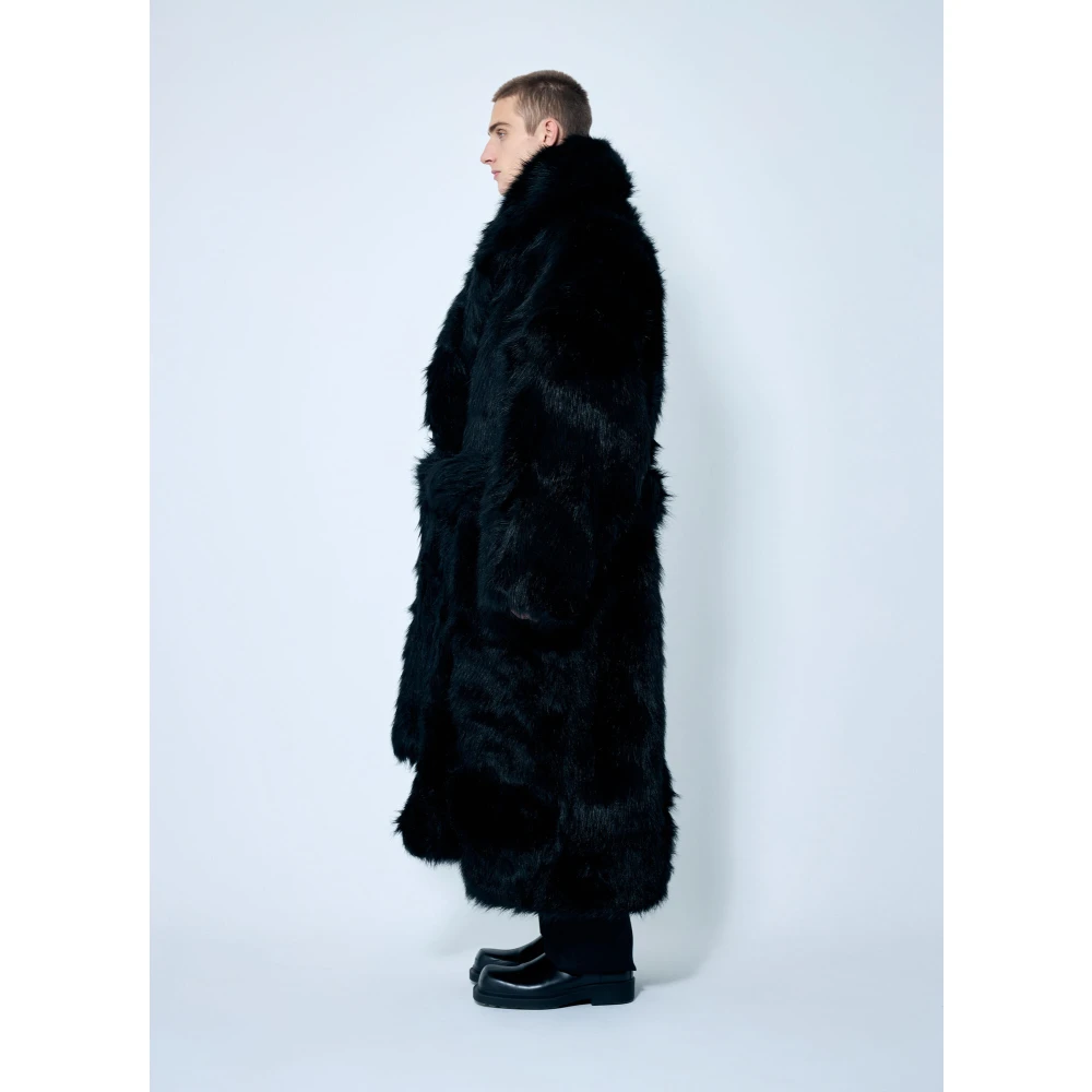 Entire Studios Faux-Fur Shawl Coat Black Heren