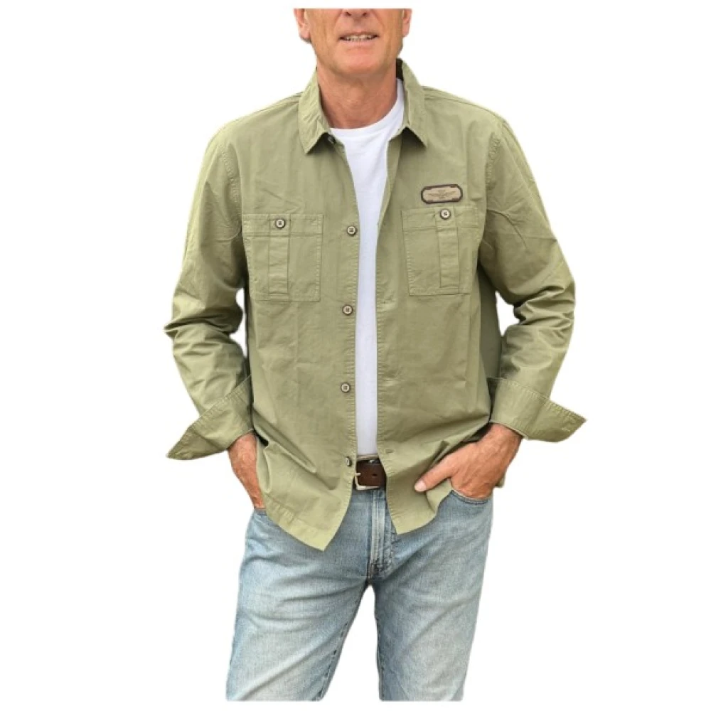 Aeronautica Militare Men's Green Light Jackets, M, Overshirt