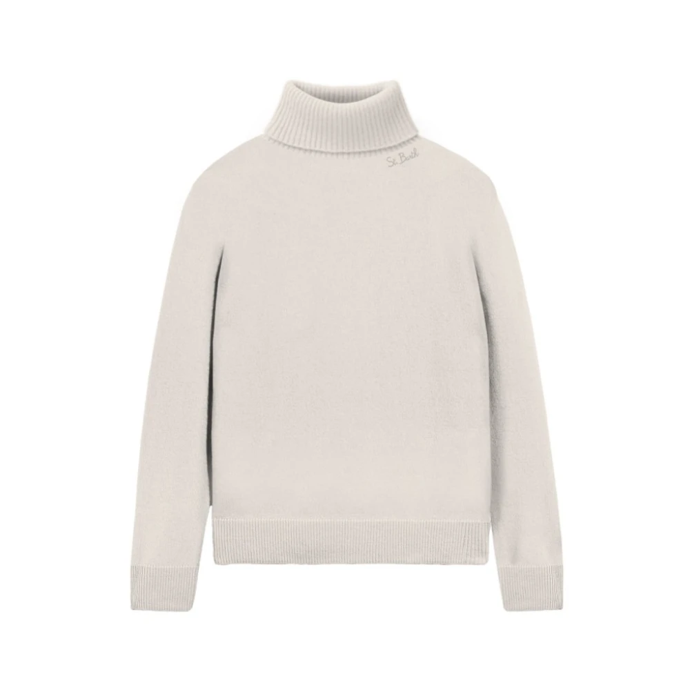 Saint Barth Wol Kasjmier Coltrui Lange Mouwen Gray Dames