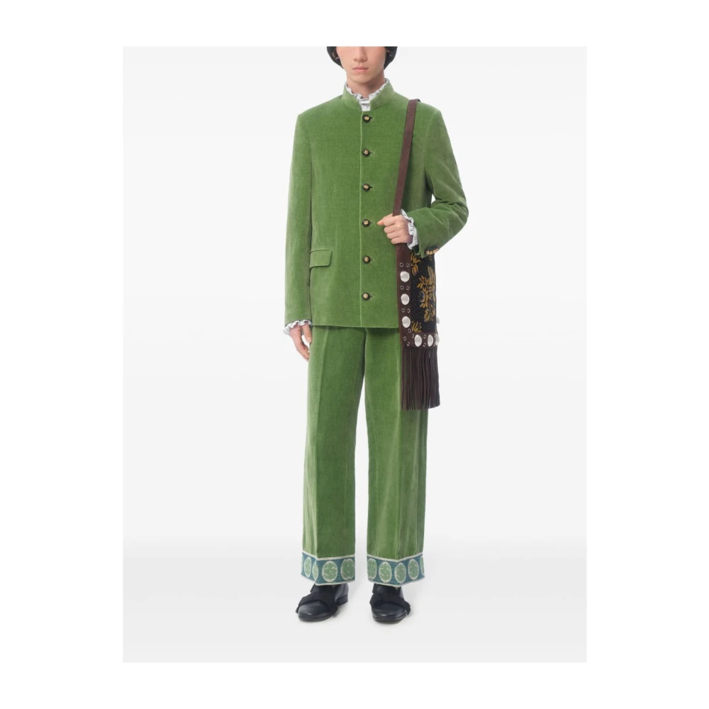 Valentino Garavani Elegante Broek Green Heren