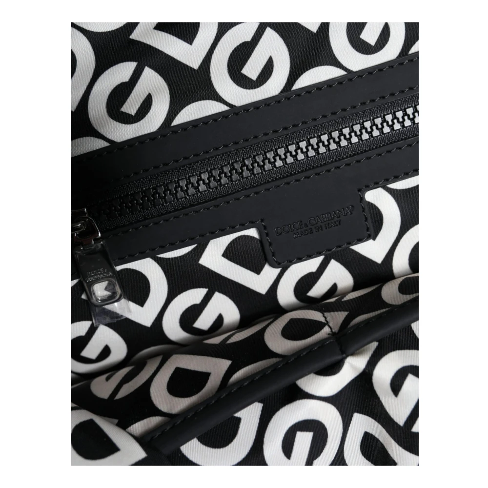 Dolce & Gabbana Zwarte Neopreen Rugzak met Gegraveerde Hardware Black Dames