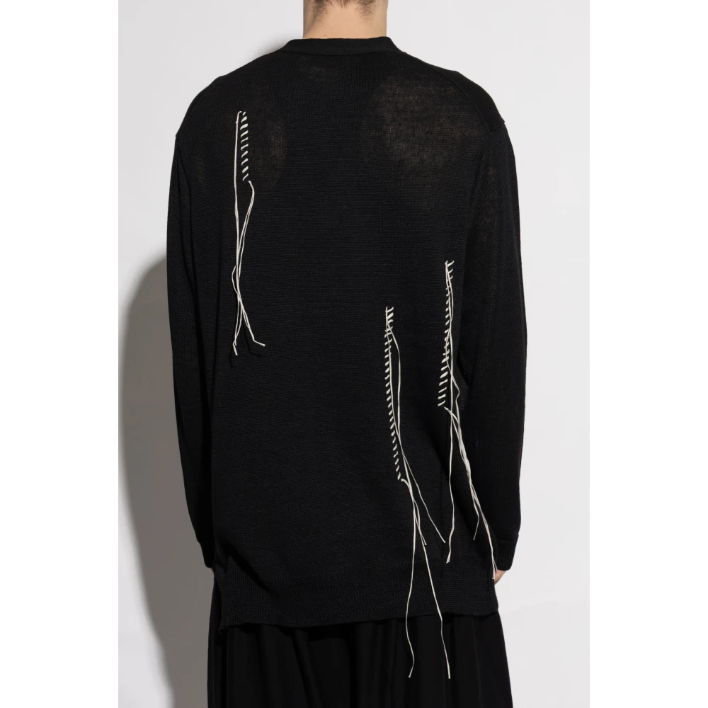 Y-3 Vest met franjes Black Heren