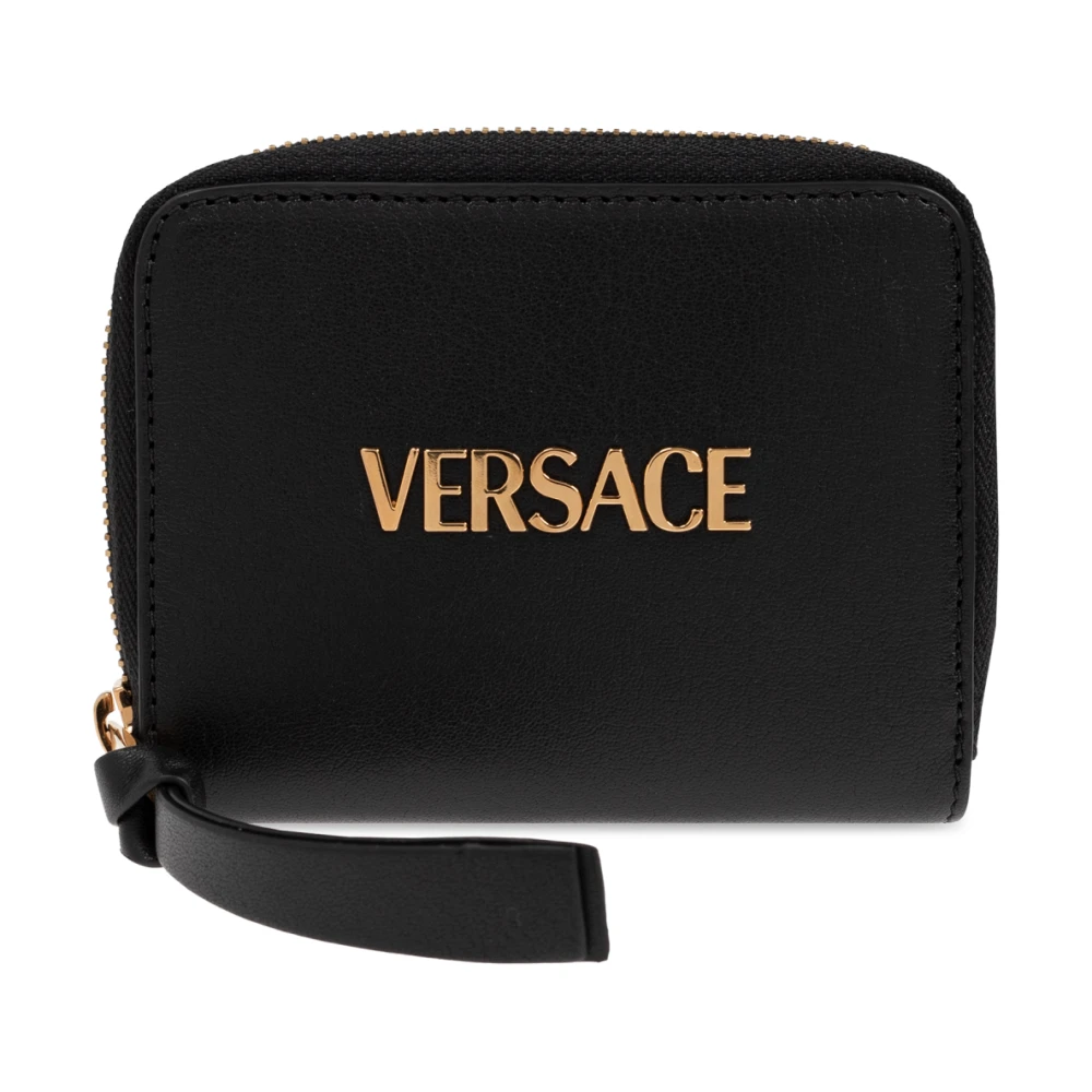 Versace Leren portemonnee Black Dames