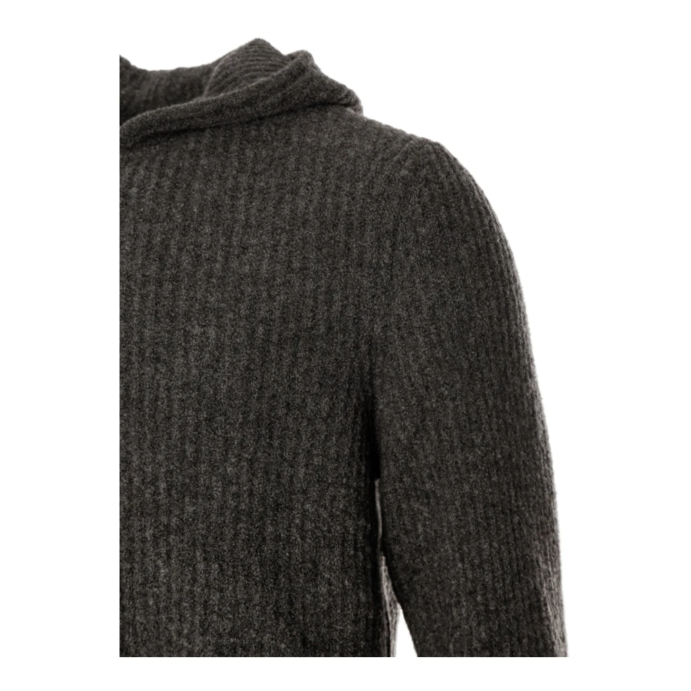 Samsøe Ritssluiting Gebreide Hoodie Brown Heren