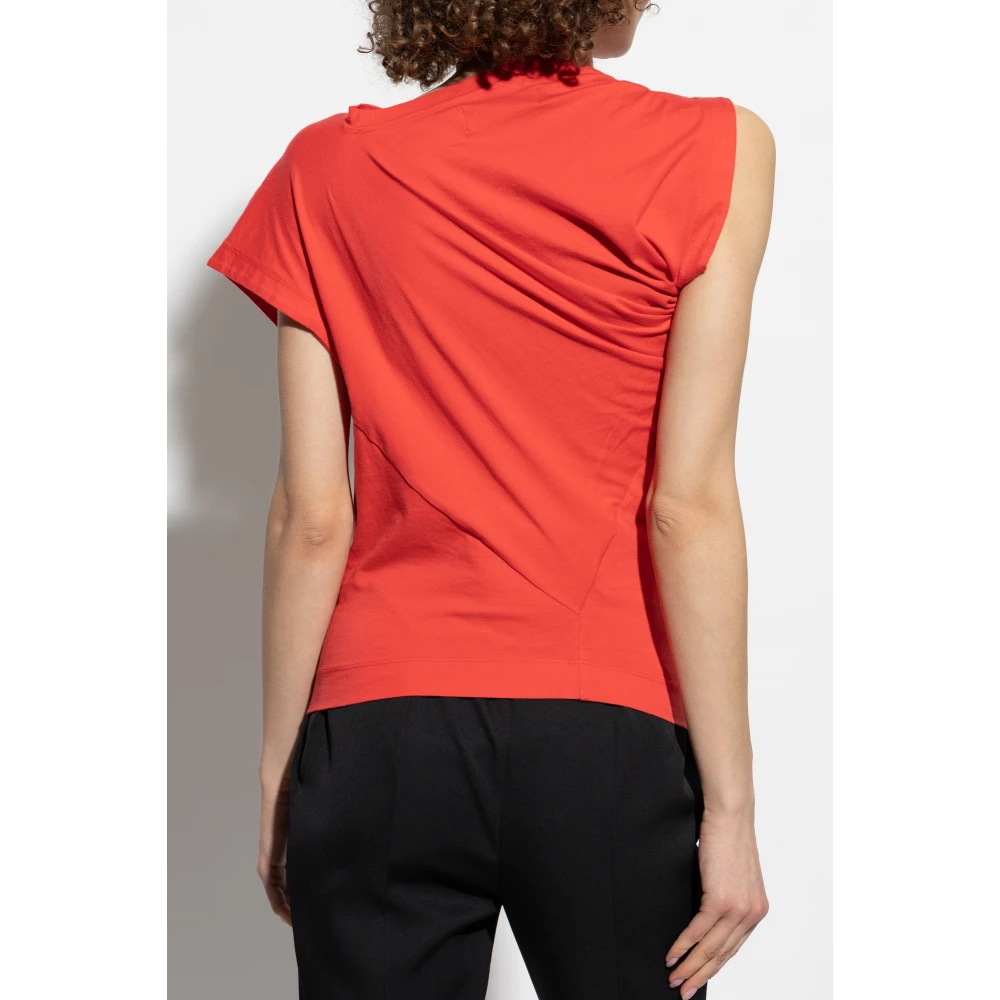 Vivienne Westwood Asymmetrisch T-shirt met logo Red Dames