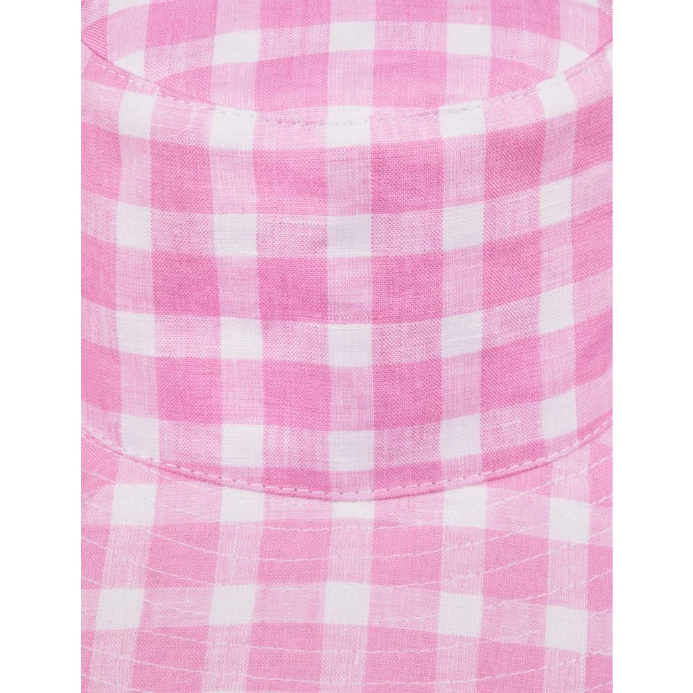 Ines De La Fressange Paris Roze Vichy Linnen Bob Hoed Multicolor Dames