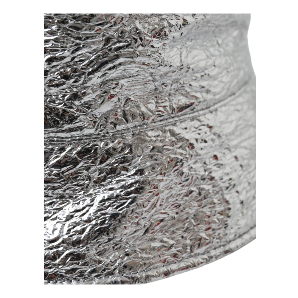 Dolce & Gabbana Metallic Silver Polyester Bucket Cap Gray Heren