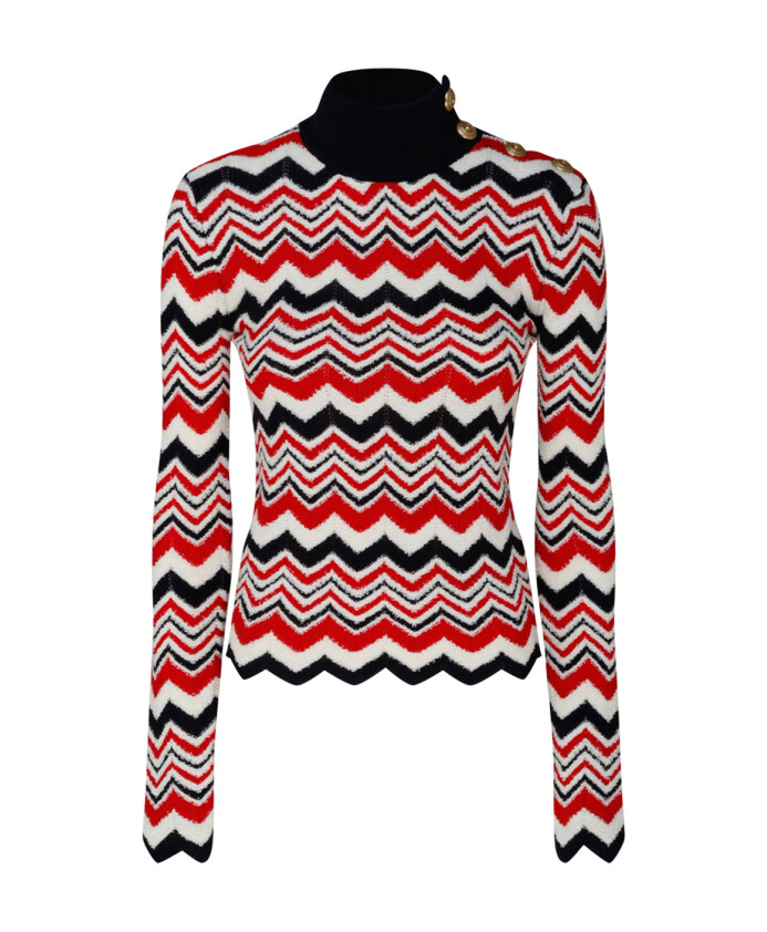 pull-en-tricot-chevron-en-rouge-blanc-noir