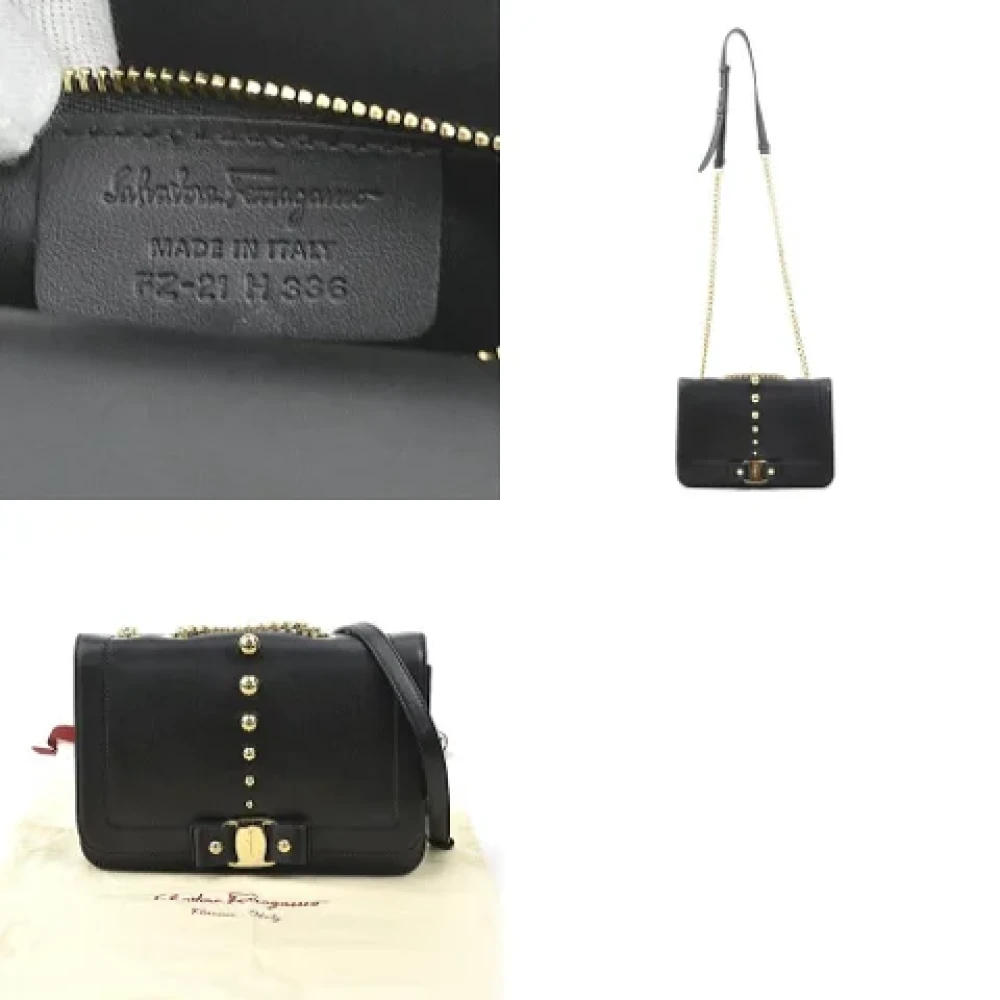 Salvatore Ferragamo Pre-owned Leather shoulder-bags Black Dames