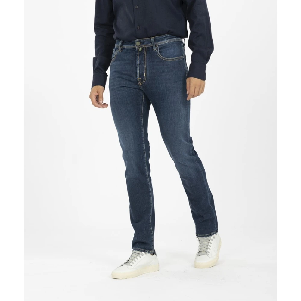 Jacob Cohën Slim Groene Knoop Bard Jeans Blue Heren