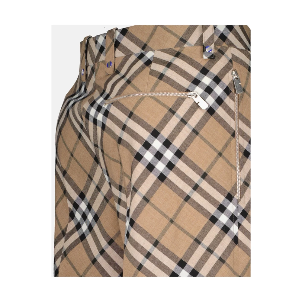 Burberry Vintage Geruite Wollen Broek Beige Heren