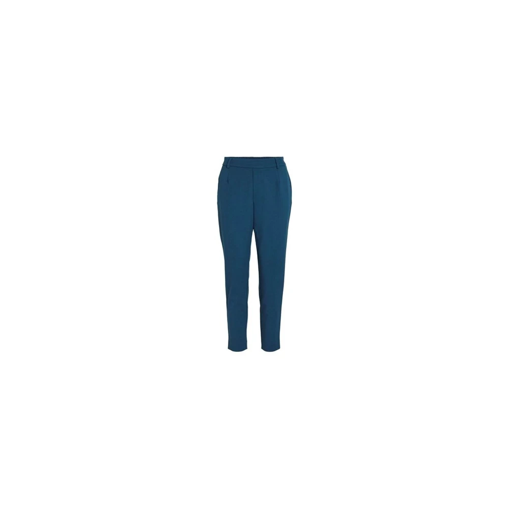Vila Blauwe Tailored Fit Cigarette Broek Blue Dames