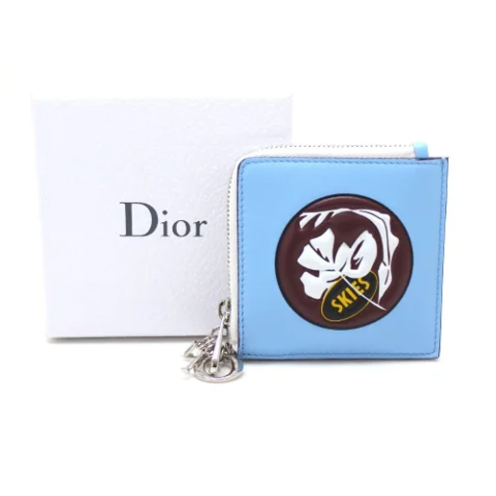 Dior Vintage Pre-owned Leather wallets Blue Dames
