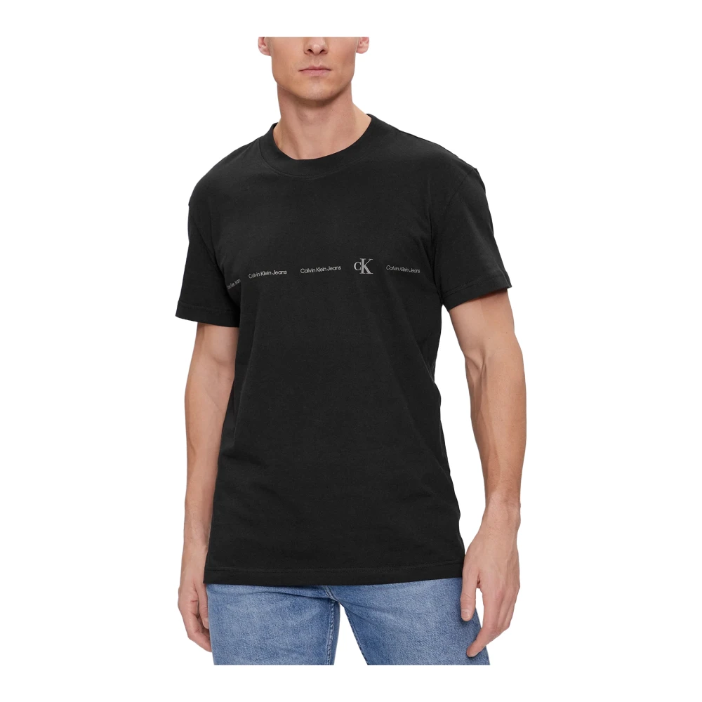 Calvin Klein Jeans Logo Repeat Herr T-Shirt Black, Herr