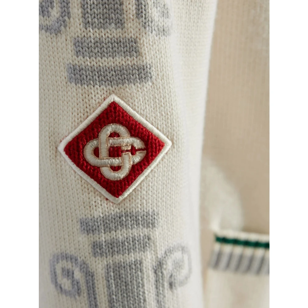 Casablanca Witte Merinowol Club Jas White Heren